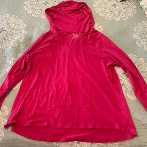 Pink cotton pullover hoody